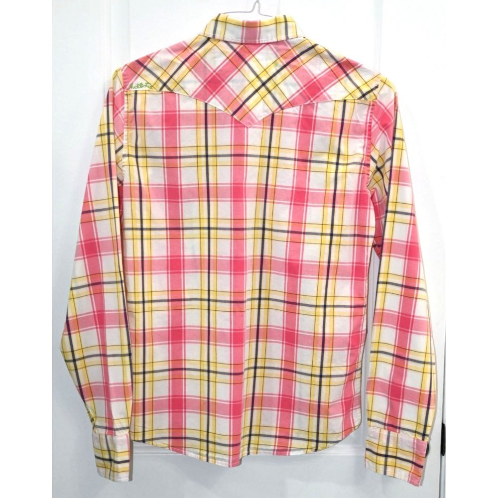 Hollister Womens Plaid Western Style Long Sleeve Button Up Shirt Size S - Picture 2 of 2